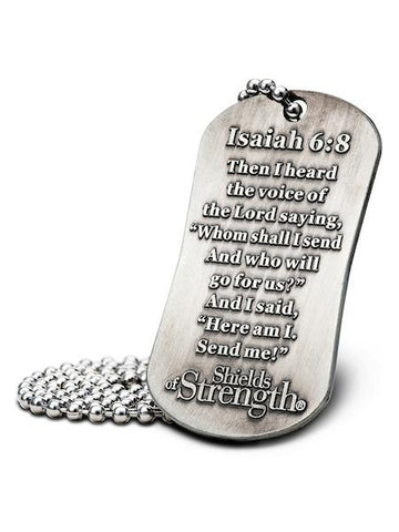 Thin Red Line American Flag Dog Tag Necklace